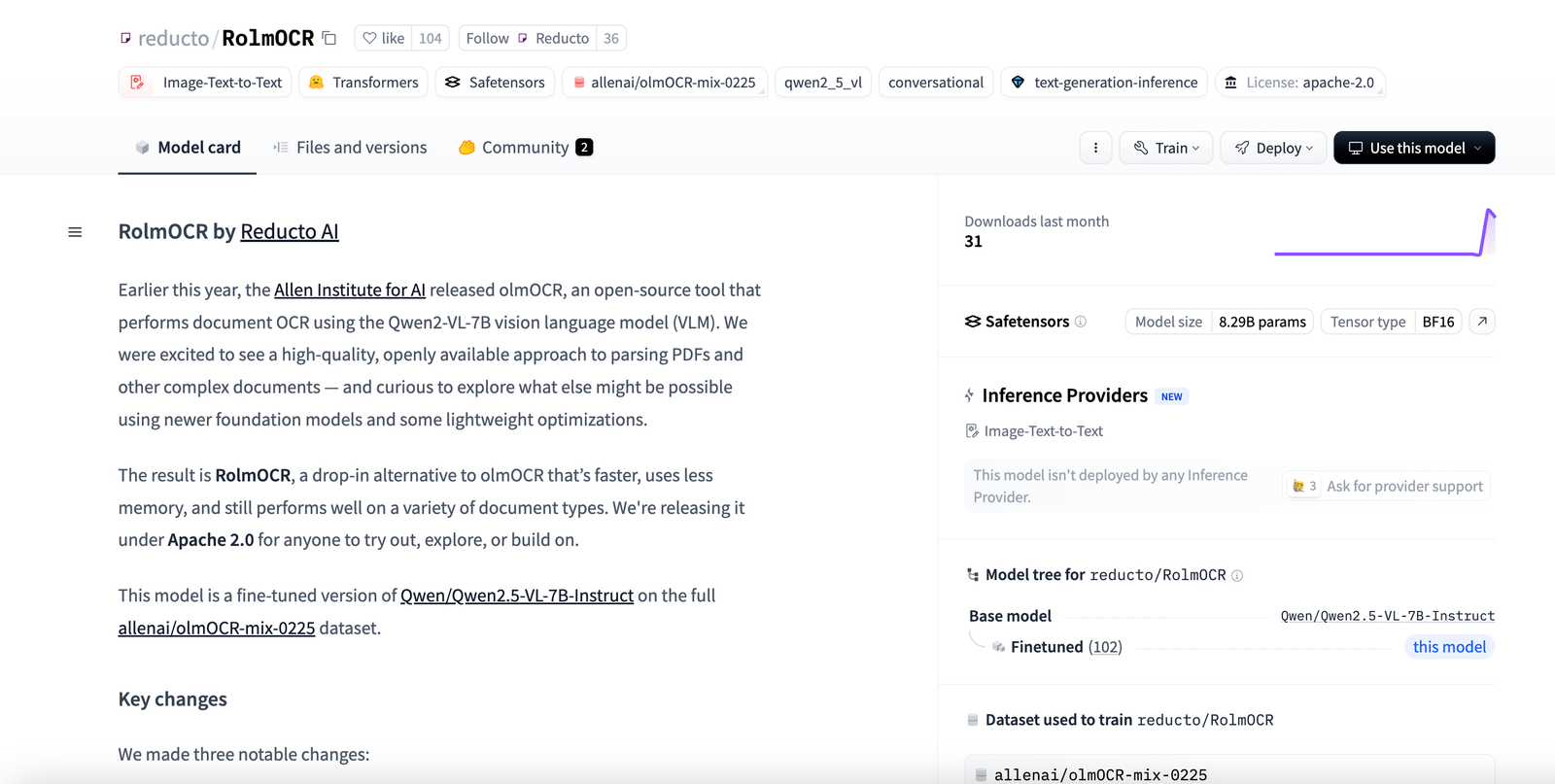 Reducto AI Released RolmOCR: A SoTA OCR Model Built on Qwen 2.5 VL, Fully Open-Source and Apache 2.0 Licensed for Advanced Document Understanding